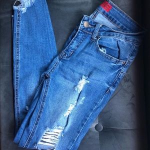 Distressed jeans